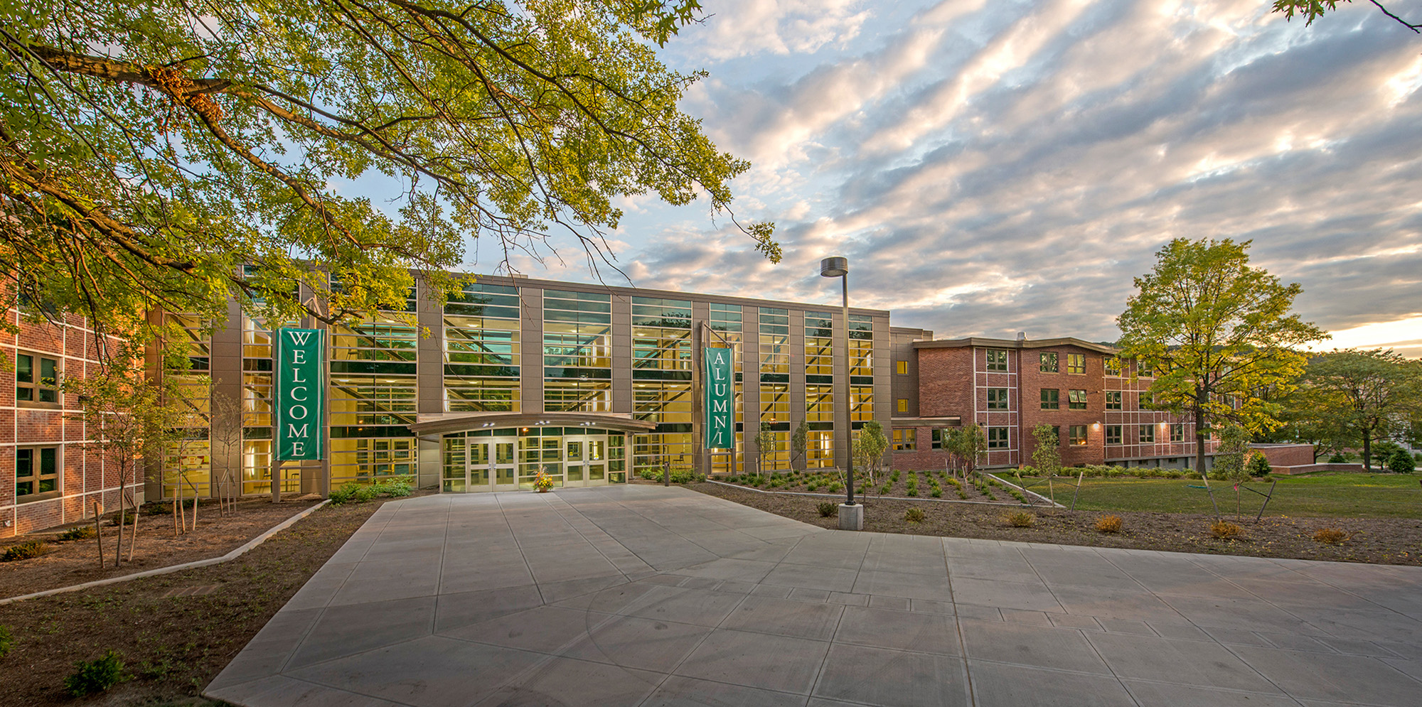 Front entrance of Binghamton University