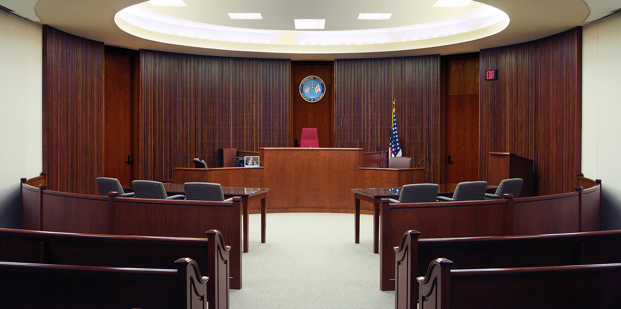 Courtroom inside Courthouse of the District of Columbia