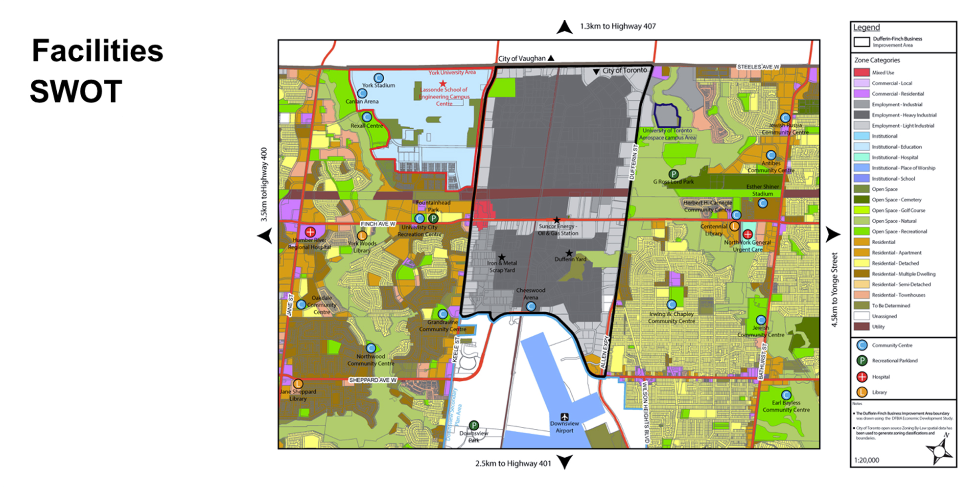 Map showing facilities around DUKE Heights. Algonquin College Student Common Stormwater Management Concept. For full text, download project PDF below