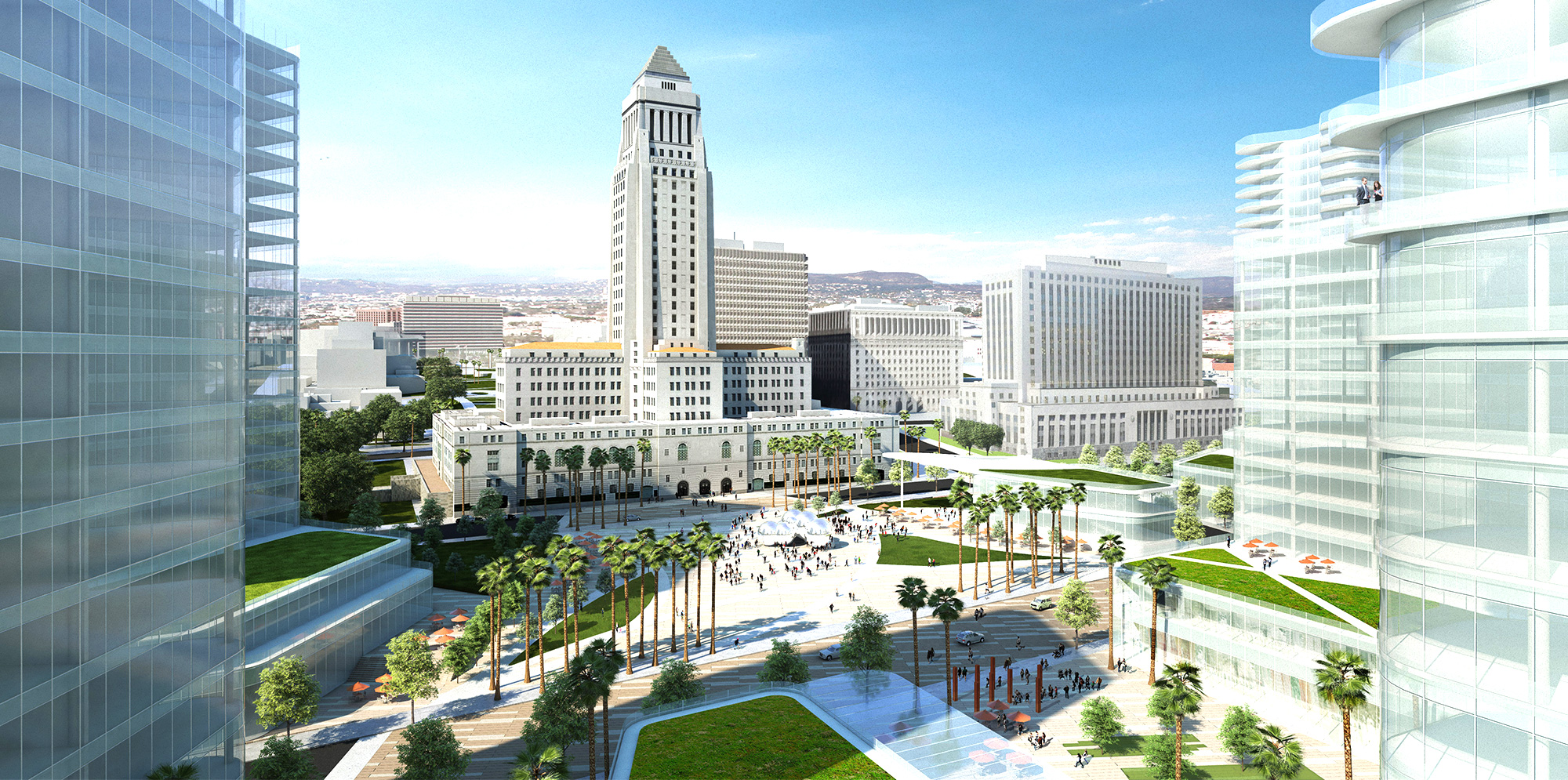 Los Angeles civic center master plan plaza