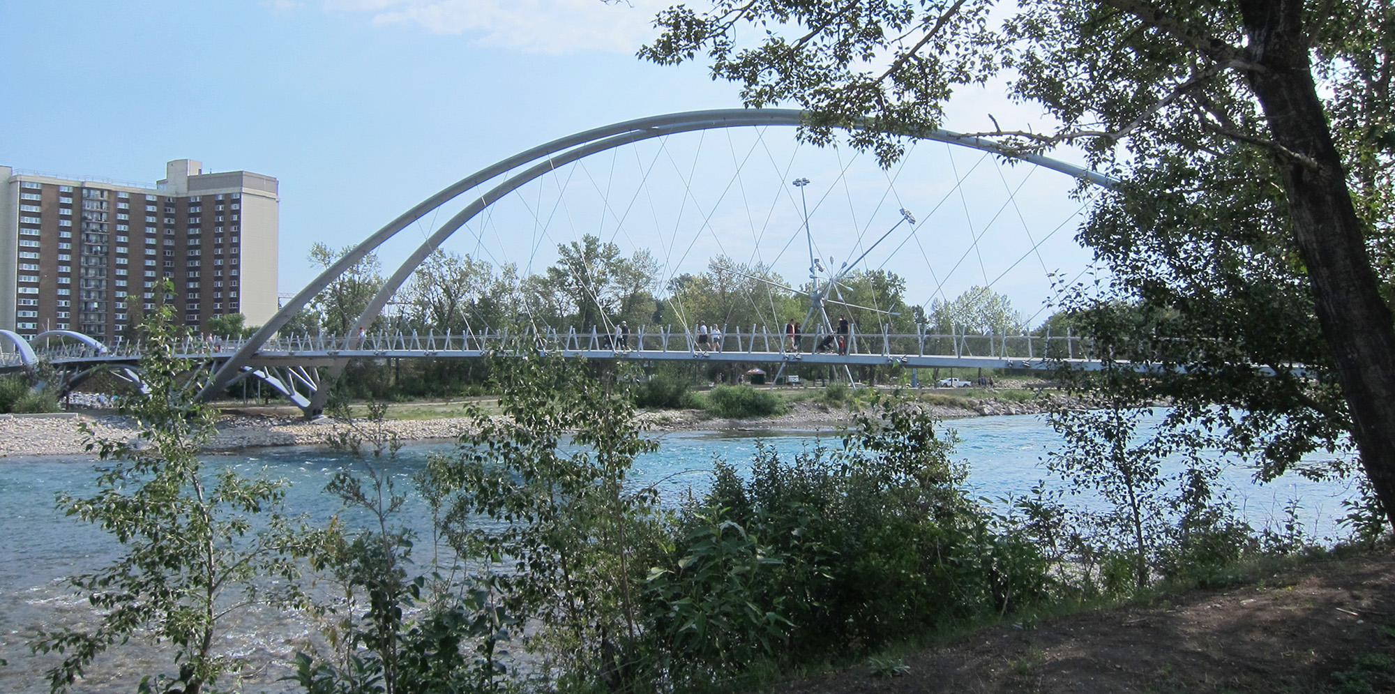 St Patricks Island Park Calgary river bridge