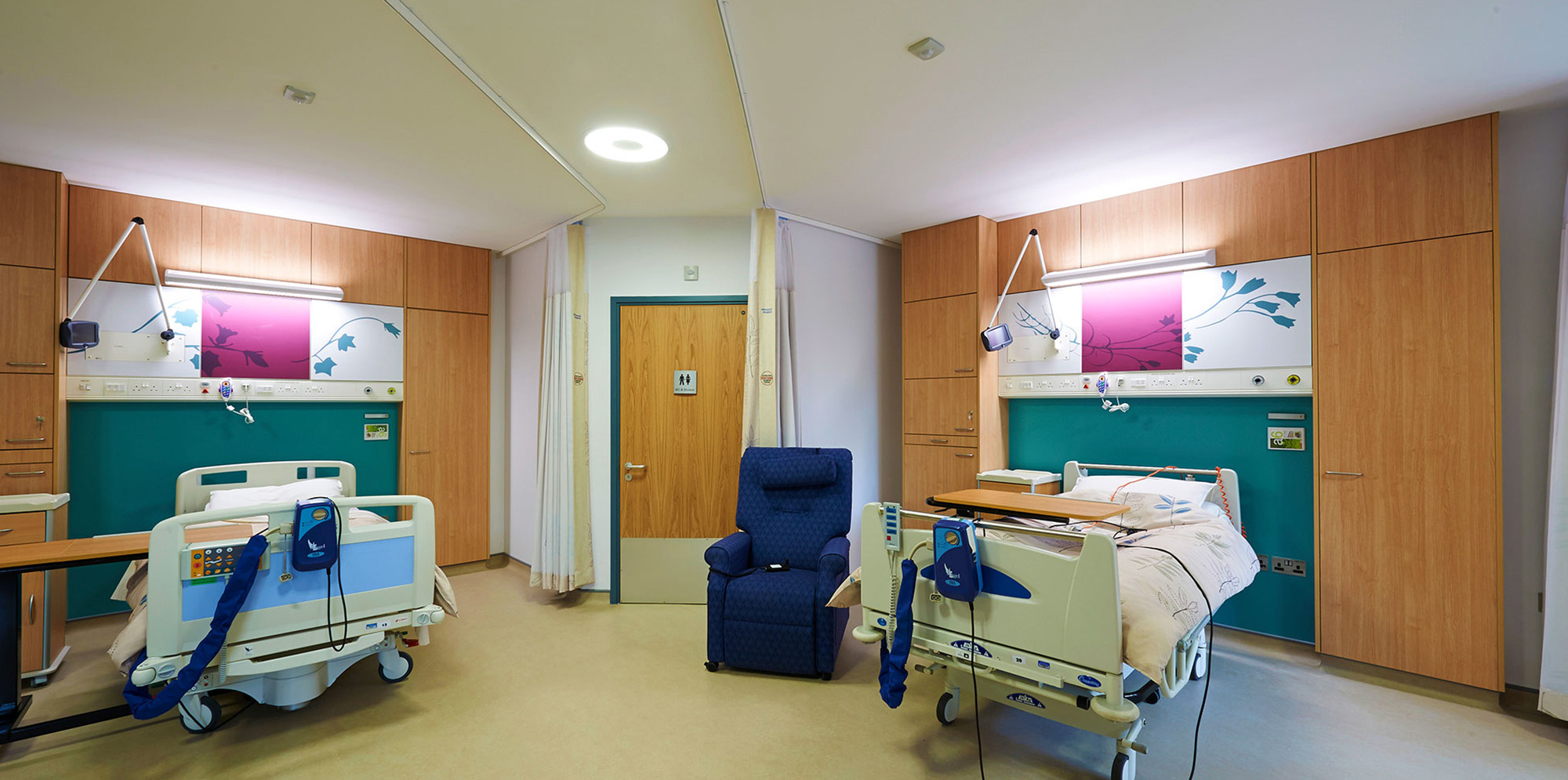 Two patient beds inside room at Kirkwood Hospice