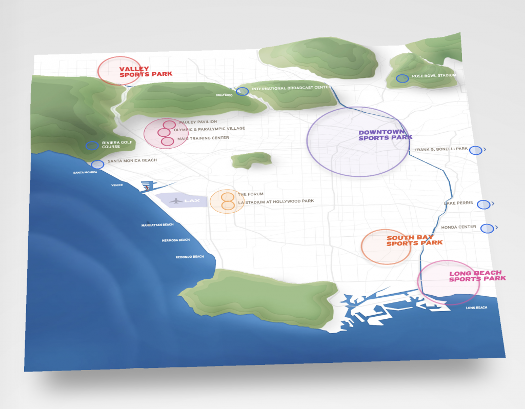 Map of Los Angeles 2028 Olympic Venues