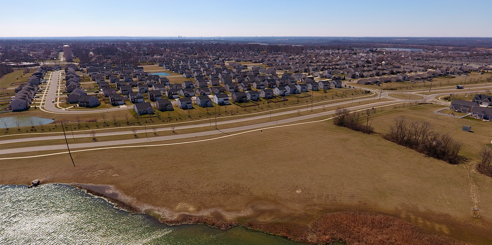 Aerial view of Carriage Trails near Dayton Ohio. Designed and planned by IBI Group