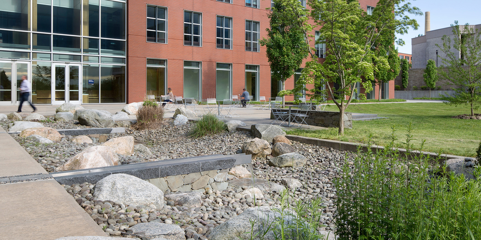 Stormwater feature at the University of Rhode Island (URI) Center for Biotechnology and Life Sciences (CBLS)