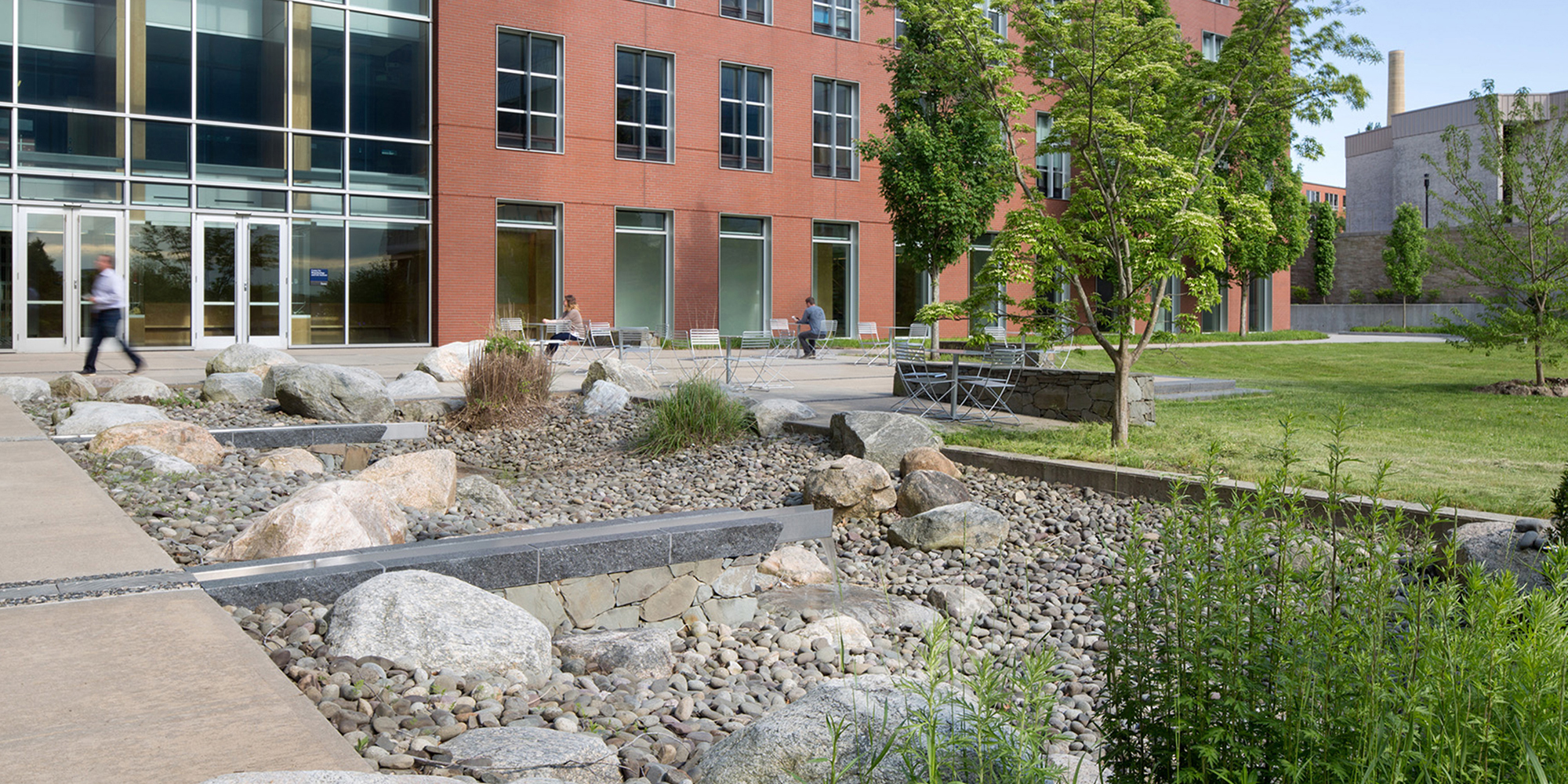 Landscape-based stormwater management system as part of the North District Plan at the University of Rhode Island (URI) campus