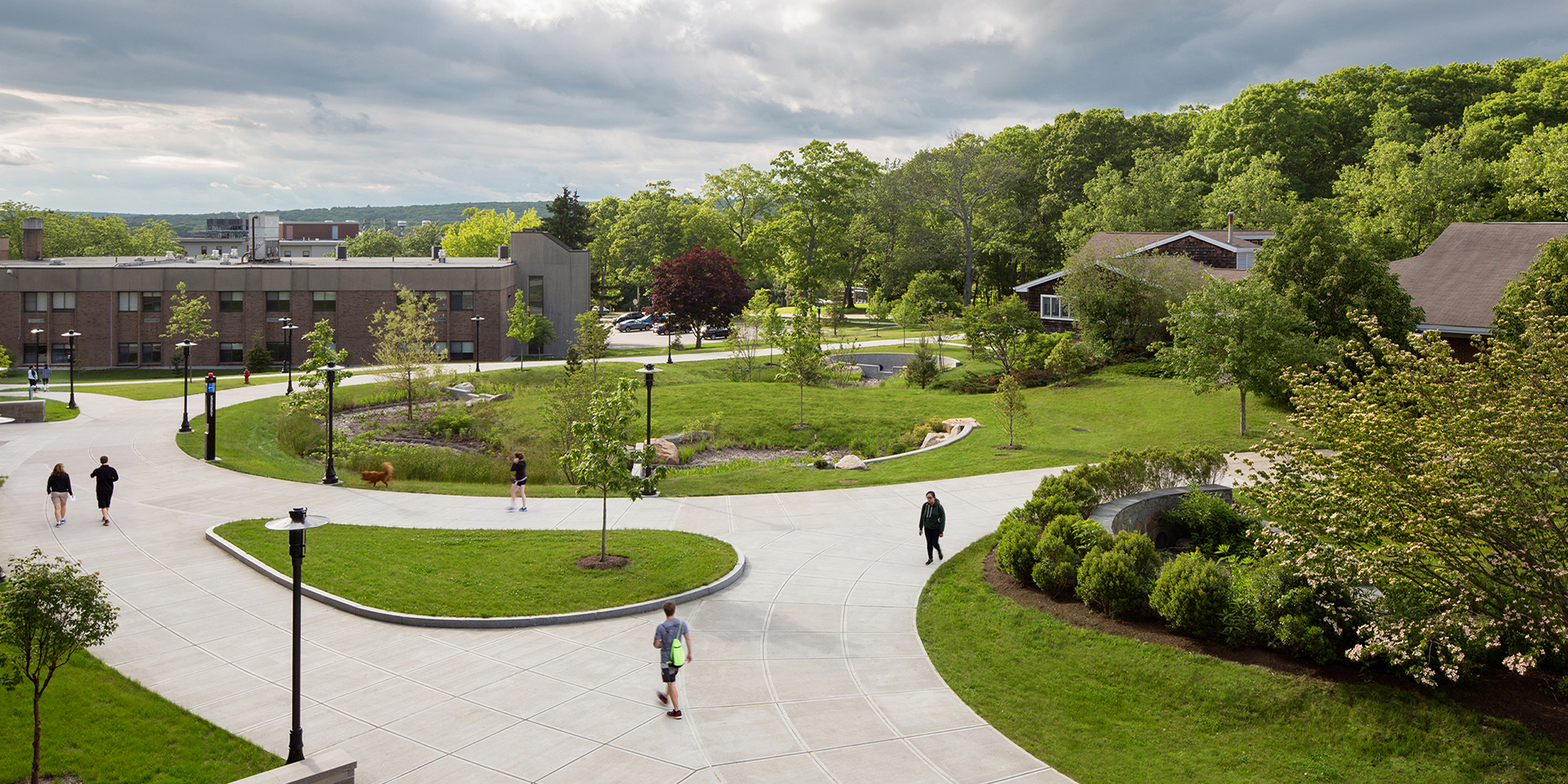 Walkways and open space design as part of the North District Plan at the University of Rhode Island (URI) campus
