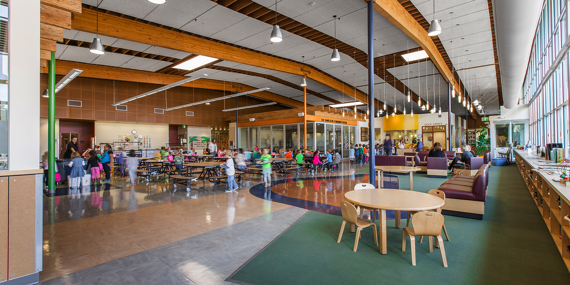 Cafeteria inside Gladstone Center for Children and Families