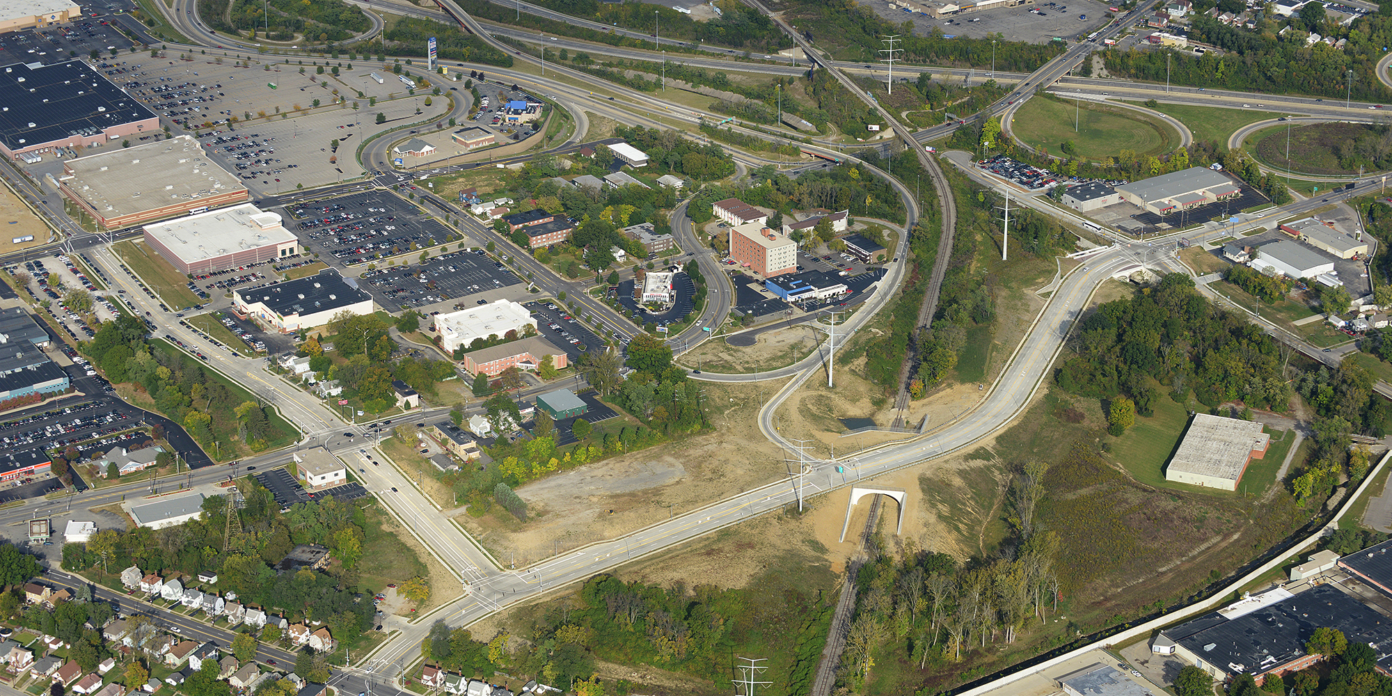 Aerial view of the Kennedy Connector under construction