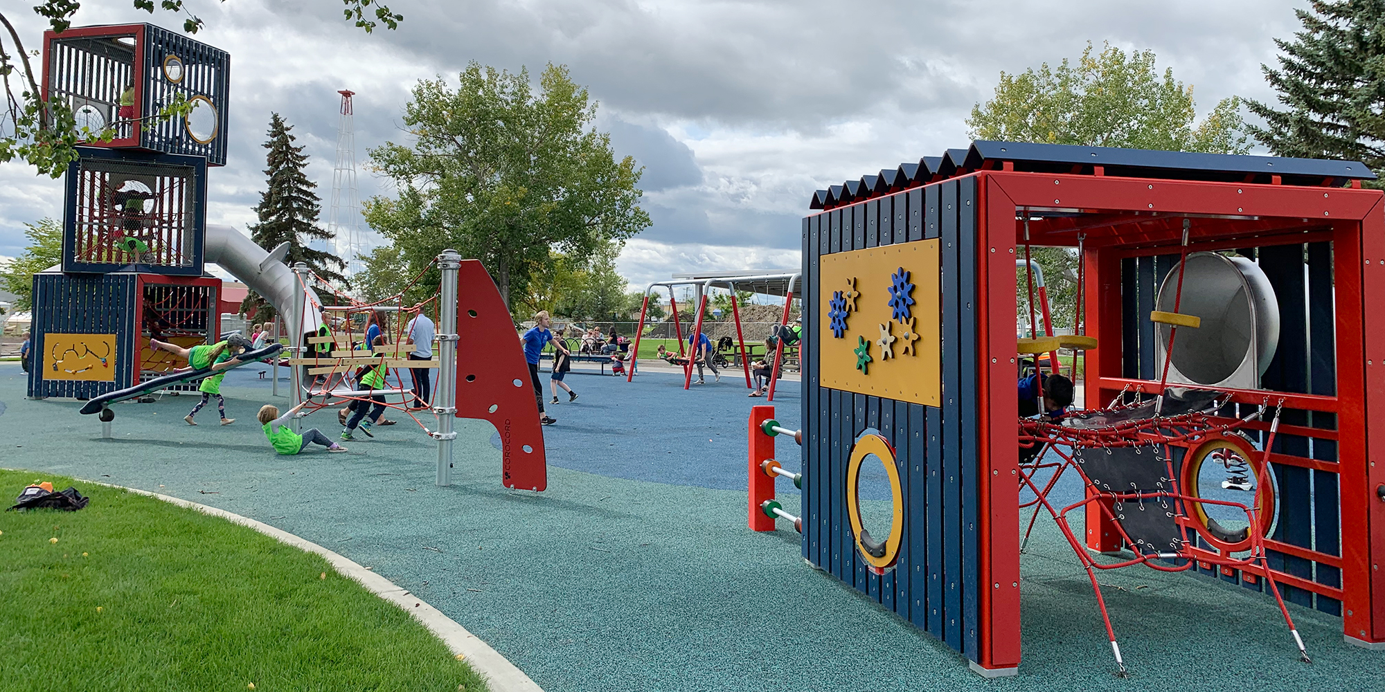 Outdoor play structure at Centennial Park