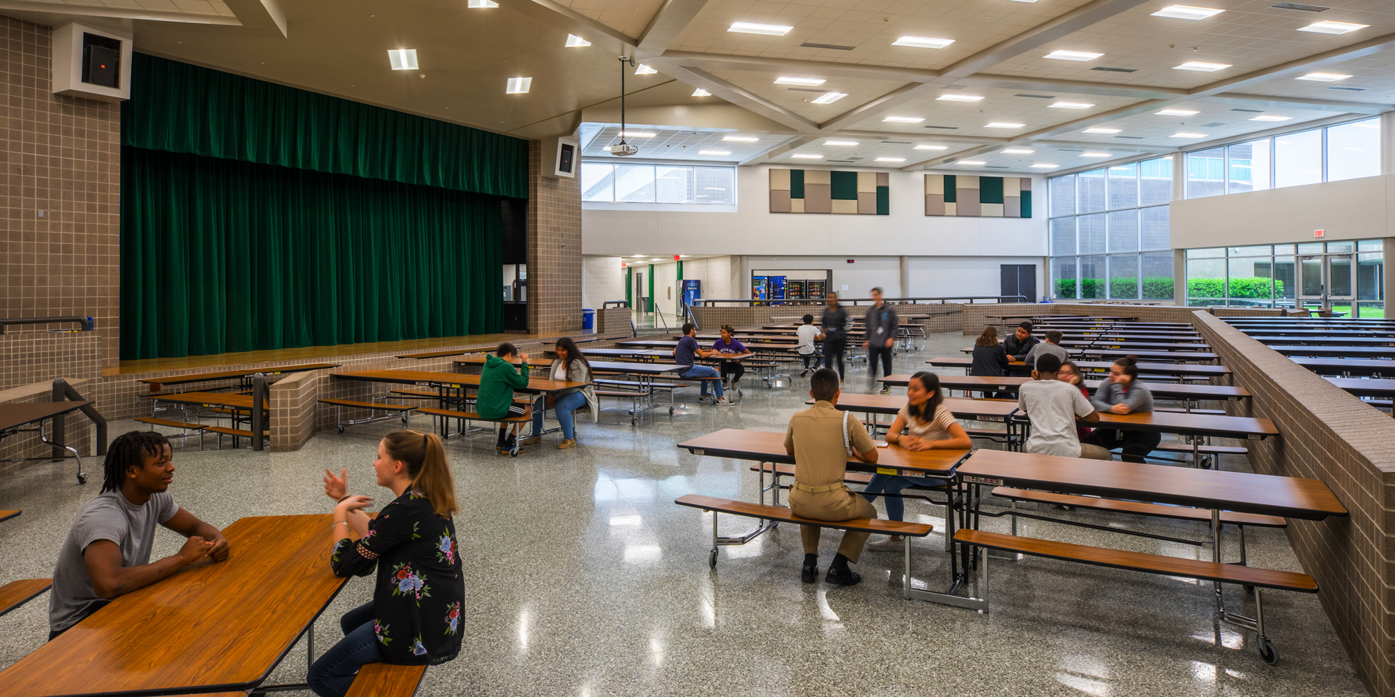 Cafeteria inside Mayde Creek High School