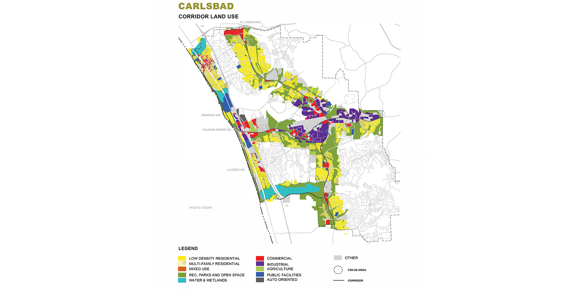 Map showing Carlsbad corridor land use. For full text, download project pdf below.