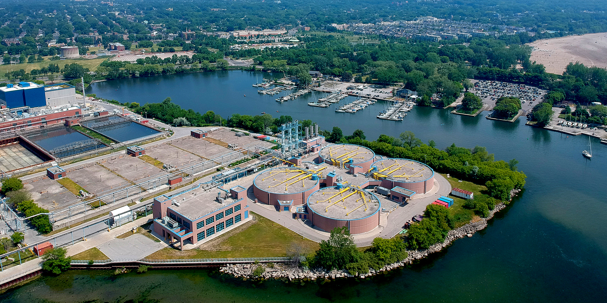 Aerial photo of Ashbridges Bay Treatment Plant