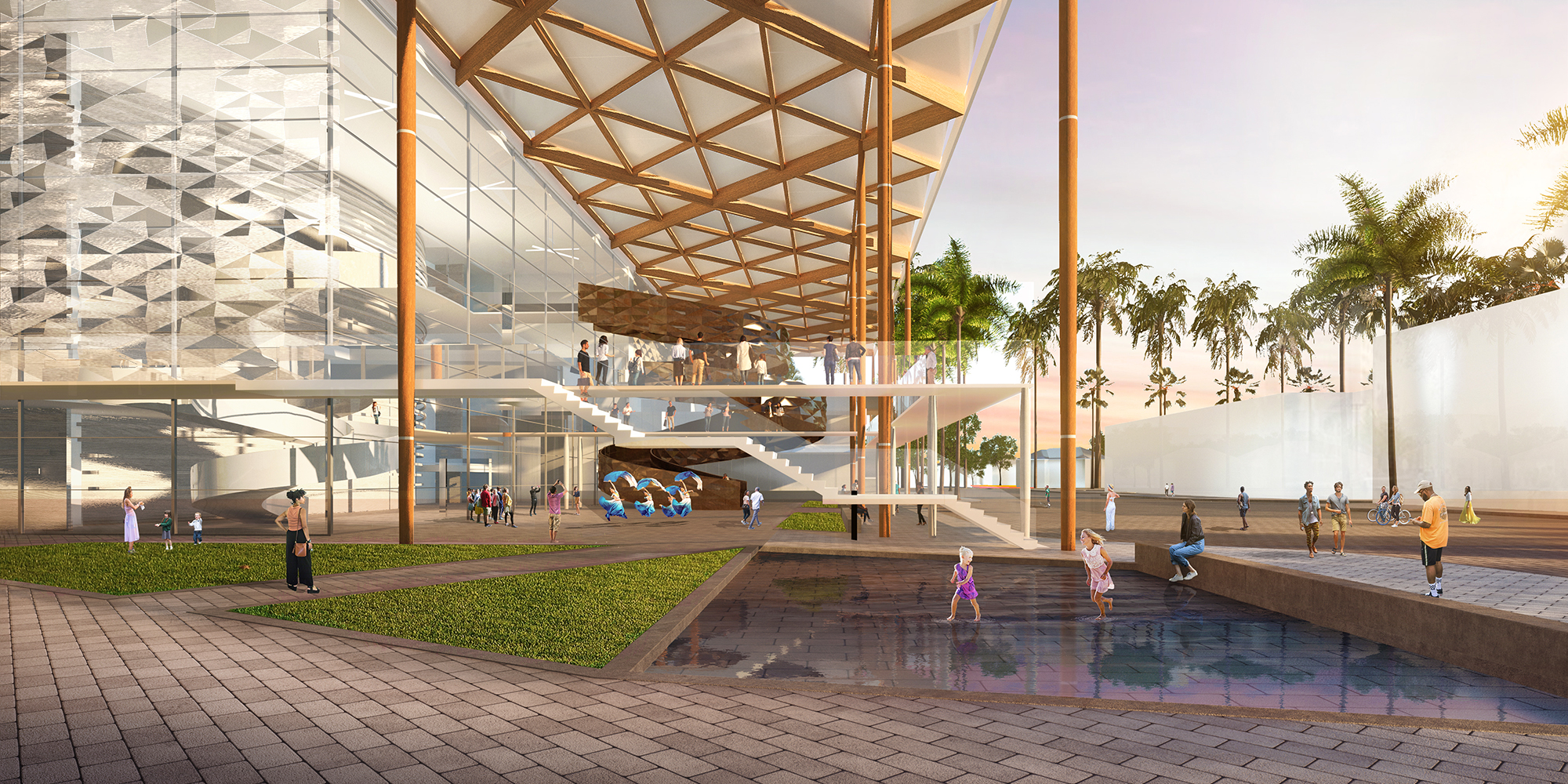 Rendering of side view at Boca Raton Arts and Innovation Center