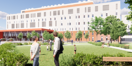 Rendering of the exterior of Hillingdon Hospital